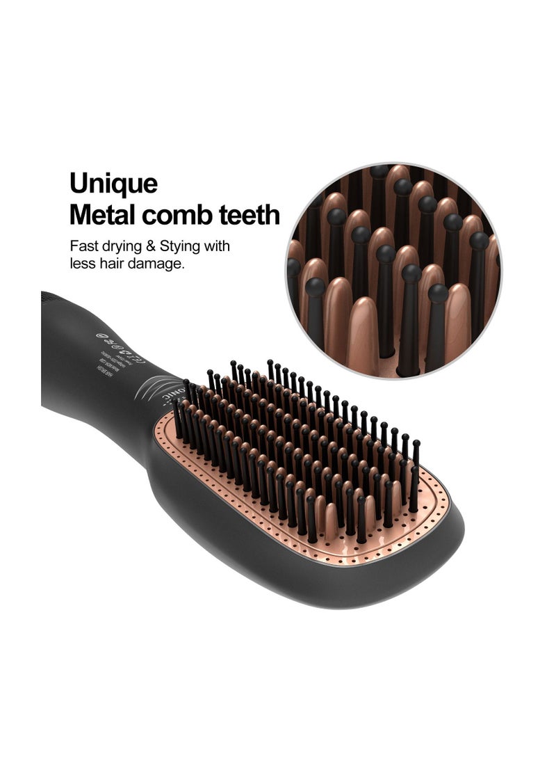 Unique Hair Dryer 2 in 1Brush & Straightener Brush 1200W Powerful Ceramic Tourmaline Ionic One Step Hot Air Brush 3 Heat Hair Dryer and Styler for All Hair Types - Image 4