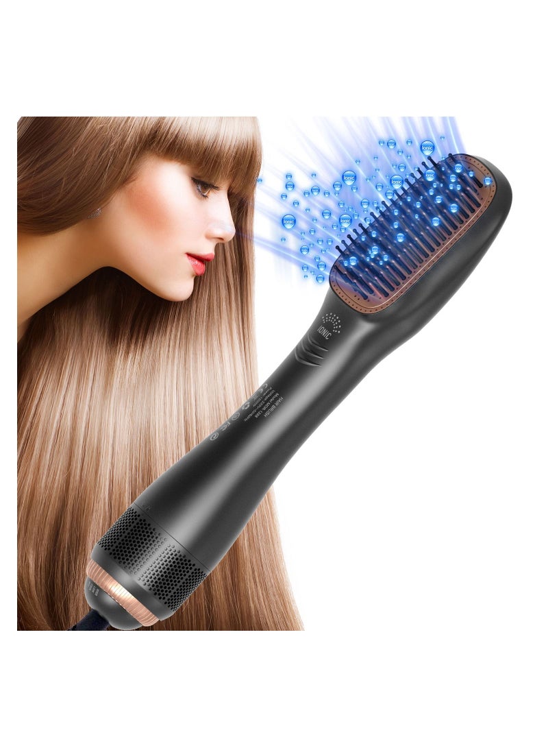 Unique Hair Dryer 2 in 1Brush & Straightener Brush 1200W Powerful Ceramic Tourmaline Ionic One Step Hot Air Brush 3 Heat Hair Dryer and Styler for All Hair Types - Image 2