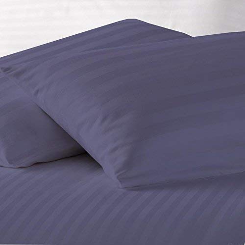 Daksh Sateen Stripe 300 TC Cotton Pillow Cover, 20 x 36 inch, Dark Blue, 2 Pieces - Image 2