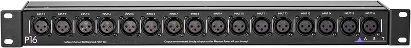 ART Pro Audio P16 - 16 Channel XLR Balanced Patch Bay for Studio and Live Sound - Image 3