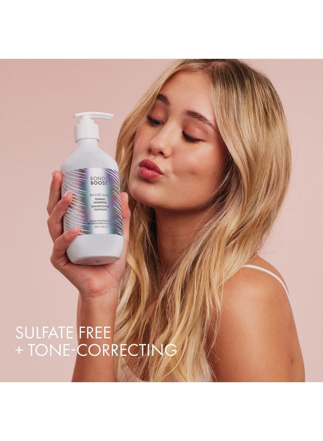 بوندي بوست شامبو بلوند بيبي تونينج أرجواني ناعم + شامبو للشعر اللامع للشعر الأشقر يزيل الألوان النحاسية + يرطب الشعر اللامع + شامبو أرجواني مغذي خالٍ من الكبريتات 16.90 أونصة سائلة - Image 3