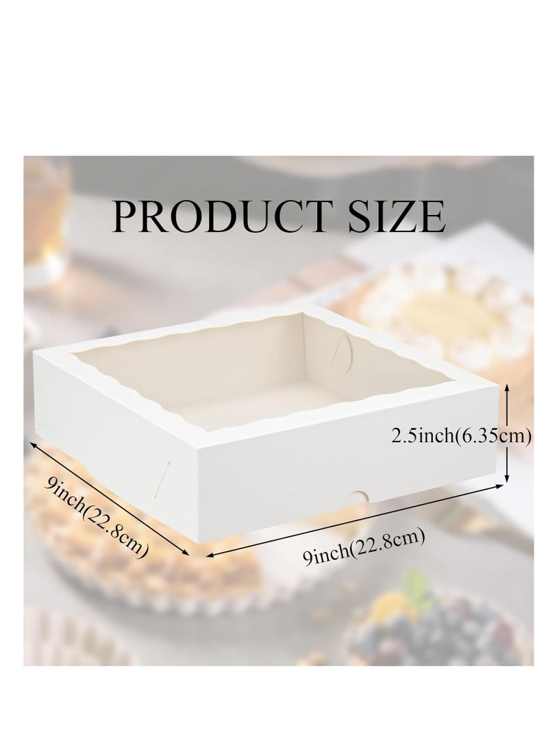 White Bakery Boxes with Window, 9x9x2.5 Inches Pie Box Chocolate Covered Strawberries Box for Valentine's Mother's Day.(30PCS/50PCS) - Image 2