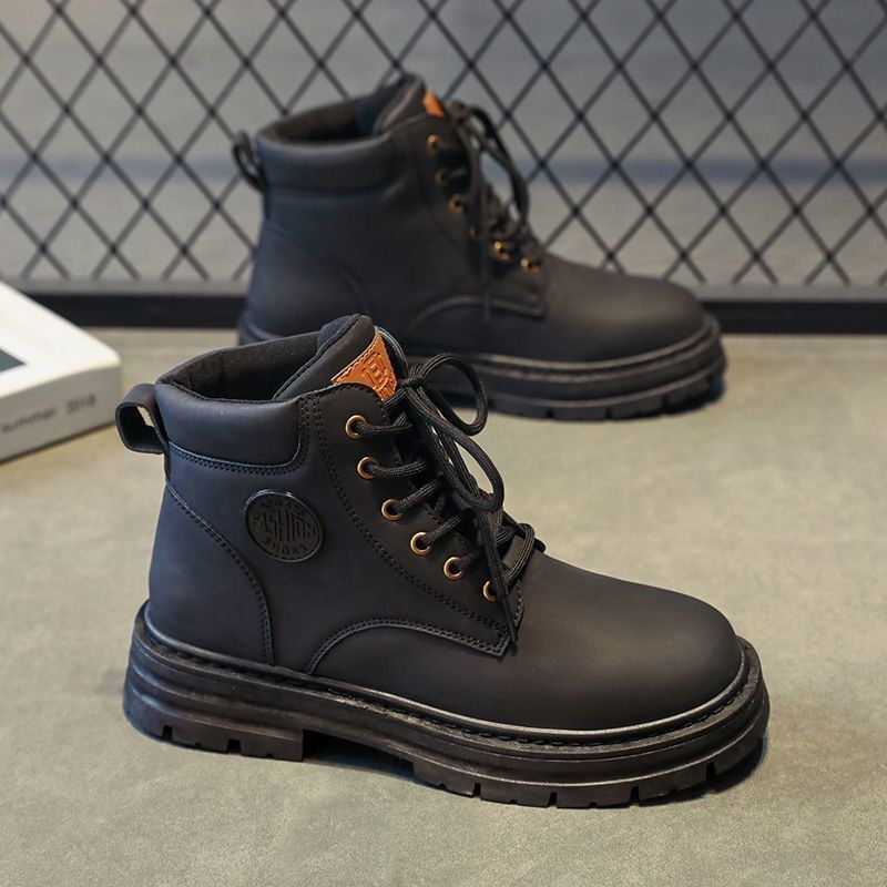 Autumn New Breathable High-top Martin Boots Men's British Style Vintage Workwear Shoes Boots Thick Sole Short Boots Casual Shoes - Image 5