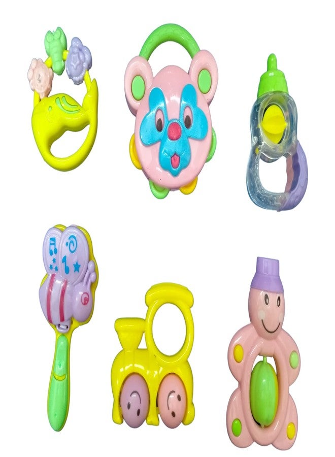 Caught Trendy Early Development Learning Musical 6pcs Baby Rattles Toys Set, and Best Newborns Birthday Gifts for 0 1 2 3 4 5 6 7 8 9 10 12 Month Babies Boys and Girls. - Image 2