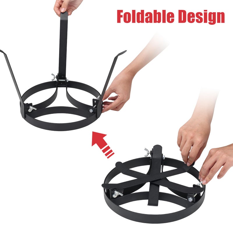 ETICSIPA Cooking Tripod for Campfire, 9.8Inch Durable Steel Campfire Tripod for Cooking for Dutch Oven Outdoor Cooking, Foldable Fire Pit Stand with Black Heat Resistant Coating - Image 3