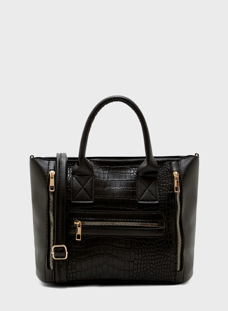 trendyol Kroko Effect Double Handle Satchel