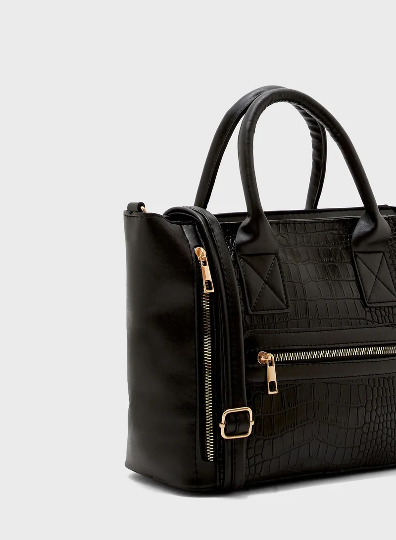 trendyol Kroko Effect Double Handle Satchel