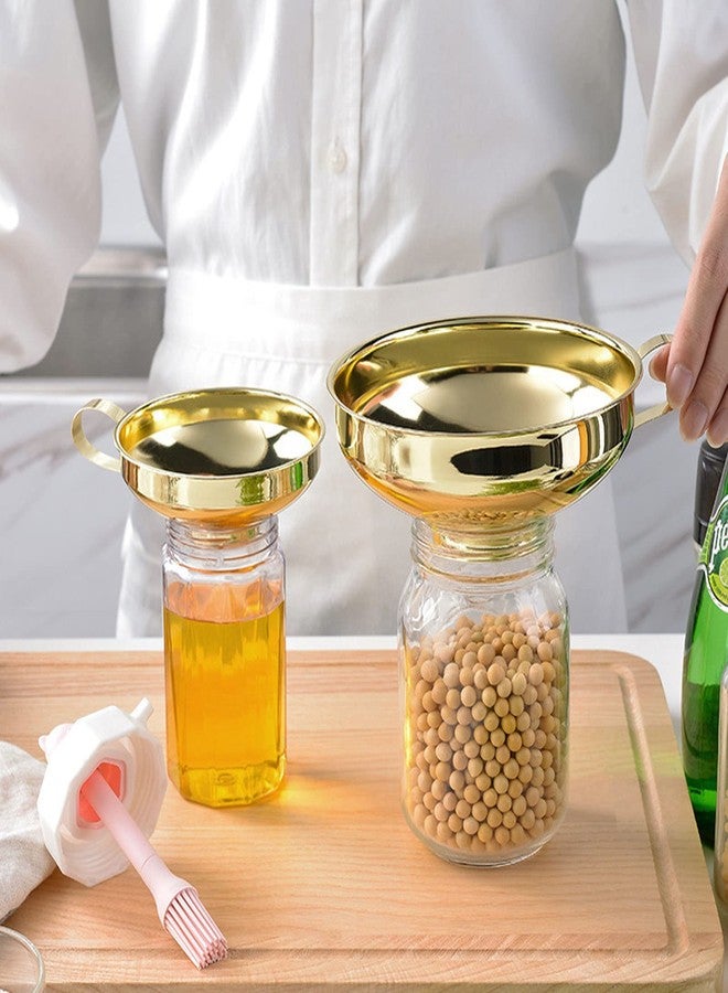 إستنك مجموعة قمع للمطبخ، 3 قطع، طقم قمع ذهبي من الفولاذ المقاوم للصدأ، قضيب صمام ضيق، لنقل الزيوت والسوائل في المطبخ، أدوات مطبخ، ملحقات وأجهزة مطبخ - Image 4