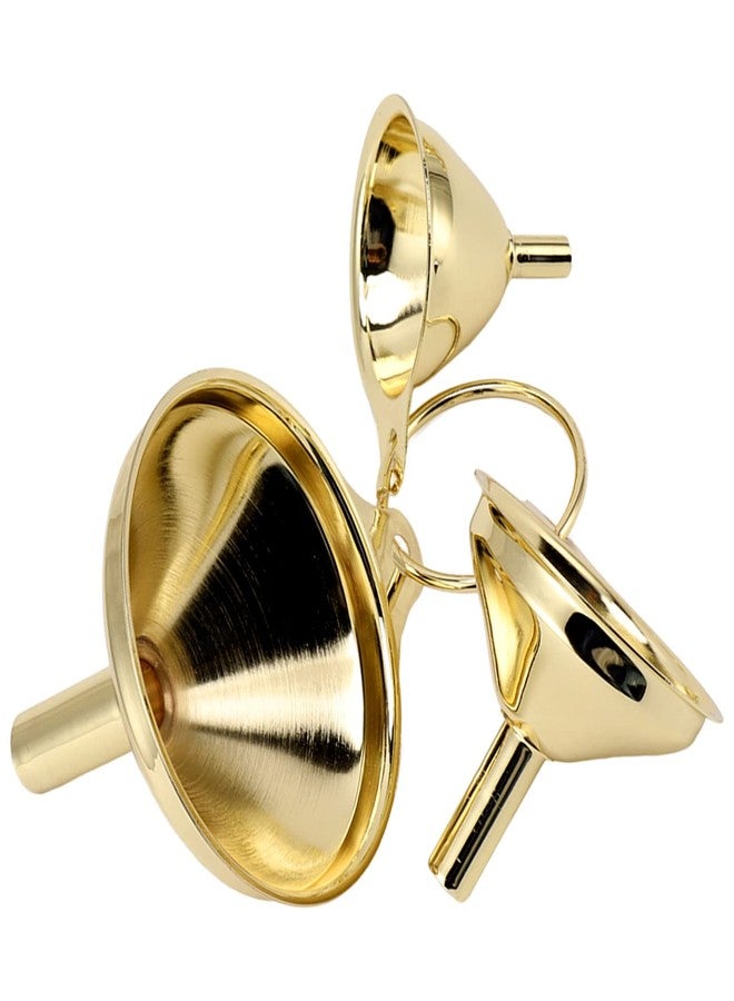 إستنك مجموعة قمع للمطبخ، 3 قطع، طقم قمع ذهبي من الفولاذ المقاوم للصدأ، قضيب صمام ضيق، لنقل الزيوت والسوائل في المطبخ، أدوات مطبخ، ملحقات وأجهزة مطبخ - Image 1