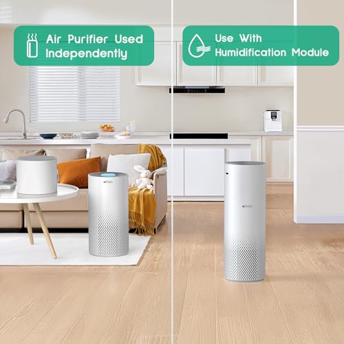 Afloia Humidifier and Air Purifier in One, 3-Stage Filter Cleaner Evaporatively Humidify Combo Remove Pets Dust Dander Hair Allergy Pollen Smoke Smell for Home Bedroom Large Room, 24dB Quiet - Image 5