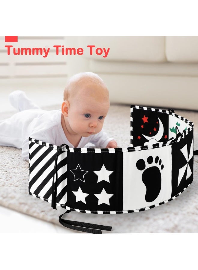 URMYWO Black and White Baby Toys, Tummy Time High Contrast Newborn Toys 0-3 Months, Soft Baby Book, Visual Stimulation Montessori Sensory Infant Toys 0-6-12 Months, Shower Gift for Boys Girls - Image 2