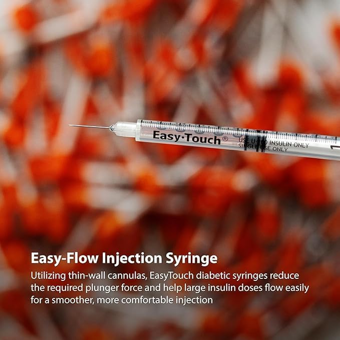 EasyTouch U-100 Insulin Syringe with Needle, 30G 1cc 5/16-Inch (8mm), Box of 100 - Image 5