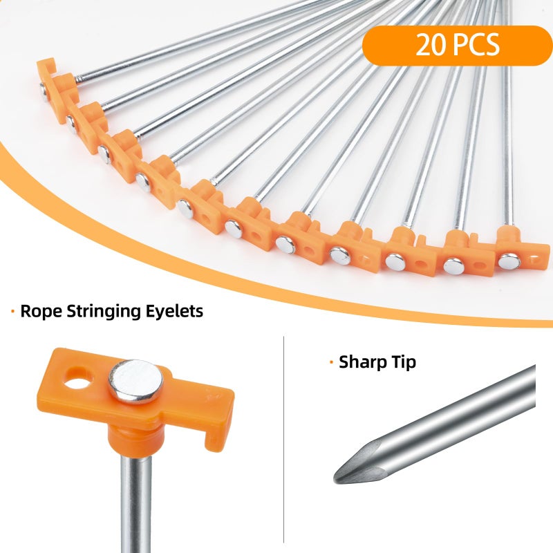 AVOFOREST 20 Pcs Tent Stakes with Camping Hammers,Avoforest 7.1 Inch Non-Rust Metal Tent Pegs + Portable Tent Stakes Hammers Ground Stakes and Tent Accessories Camping with Storage Bag,Garden,Hiking - Image 3