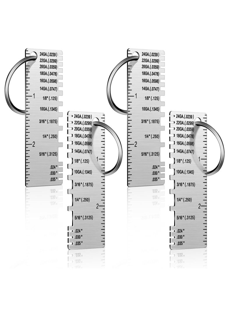 Y&D SYOSI 4 Pcs Metal Sheet Thickness Gauge, Portable Gauge Tool Double Sided Plated Size Inspection Tool, Welding Tools Accessories - Image 1