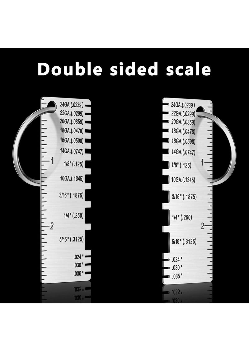 Y&D SYOSI 4 Pcs Metal Sheet Thickness Gauge, Portable Gauge Tool Double Sided Plated Size Inspection Tool, Welding Tools Accessories - Image 2