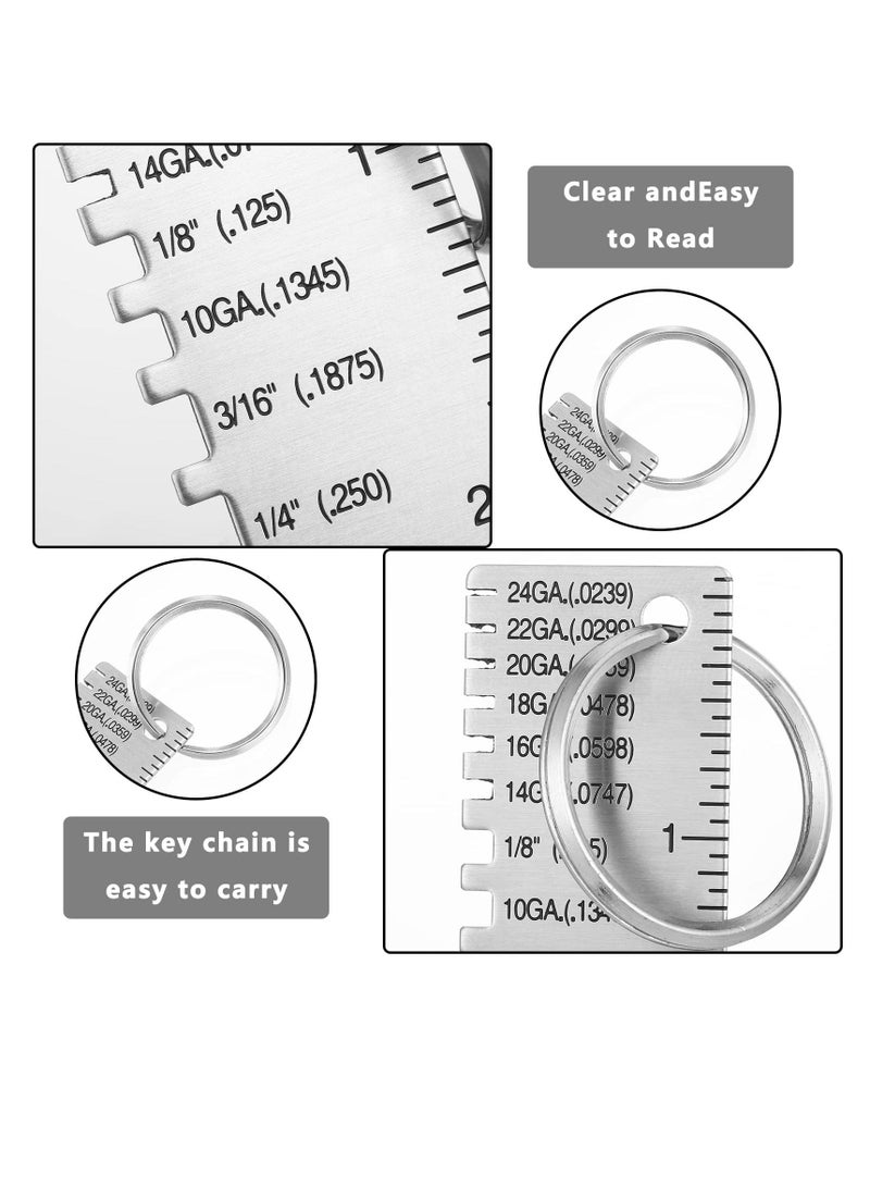 Y&D SYOSI 4 Pcs Metal Sheet Thickness Gauge, Portable Gauge Tool Double Sided Plated Size Inspection Tool, Welding Tools Accessories - Image 4
