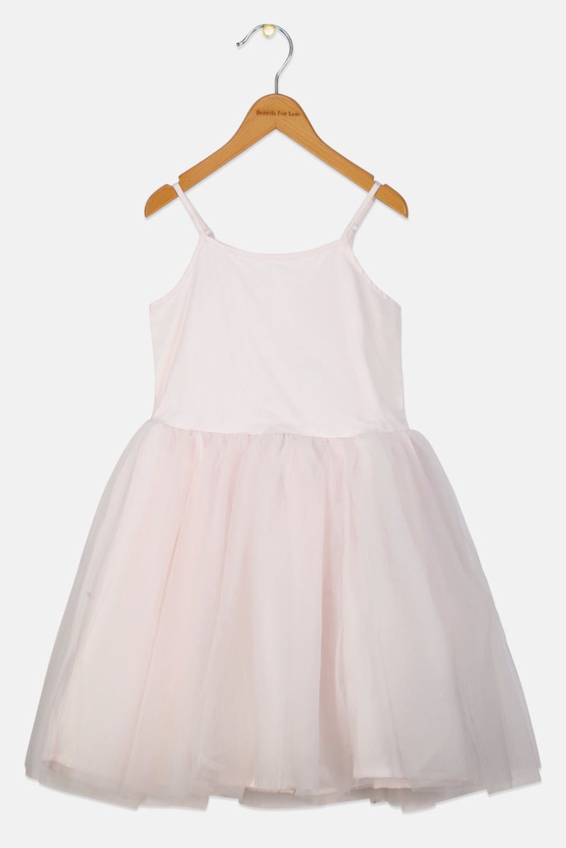 Willow & Whistle فستان حفلة منسوج للبنات، وردي - Image 1