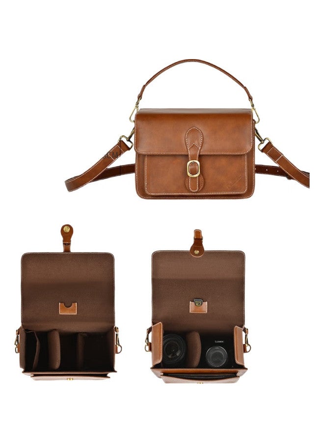 Cwatcun Shoulder Camera Bag, Photography Bag, Crossbody Handheld Vintage Women'S Camera Bag, Mirrorless And Dslr Handmade Sewn Commuter Bag - Image 2