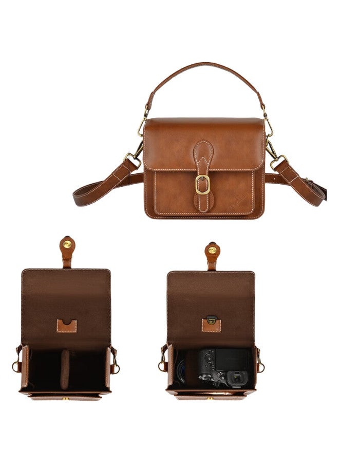 Cwatcun Shoulder Camera Bag, Photography Bag, Crossbody Handheld Vintage Women'S Camera Bag, Mirrorless And Dslr Handmade Sewn Commuter Bag - Image 1