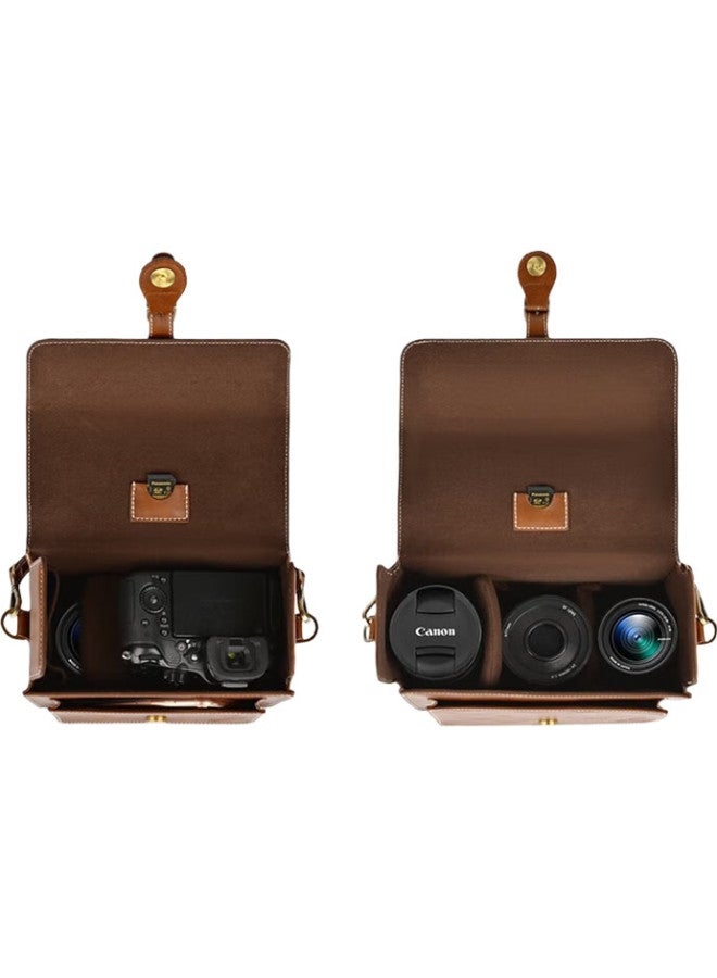 Cwatcun Shoulder Camera Bag, Photography Bag, Crossbody Handheld Vintage Women'S Camera Bag, Mirrorless And Dslr Handmade Sewn Commuter Bag - Image 3