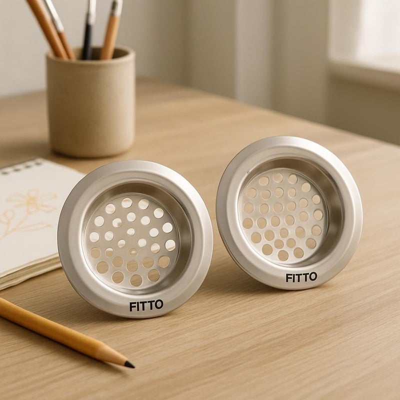 FITTO Stainless Steel Sink Strainer – Durable Kitchen Drain Filter, 2-Piece Set, Silver, 20x10 cm - Image 2