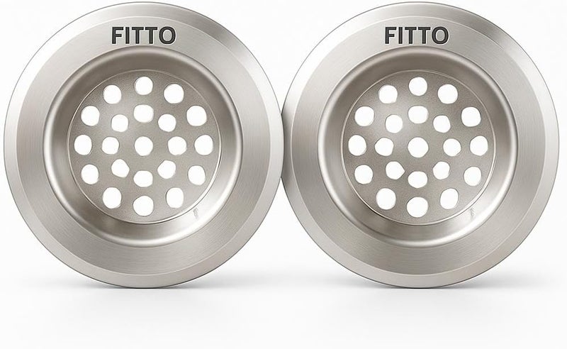 FITTO Stainless Steel Sink Strainer – Durable Kitchen Drain Filter, 2-Piece Set, Silver, 20x10 cm - Image 1