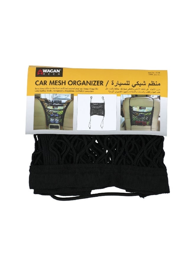 WAGAN 3-Layer Polypropylene Car Seat Back Mesh Organizer Black 30 x 30 cm #2168 - Image 1