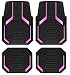 PIC AUTO Heavy Duty Rubber Floor Mats Pink Aluminum Film Car Mats Set Front and Rear Car Mats with AntiSlip Backing All Weather Protection TrimtoFit for Automotive SUV Sedan Van - Image 2