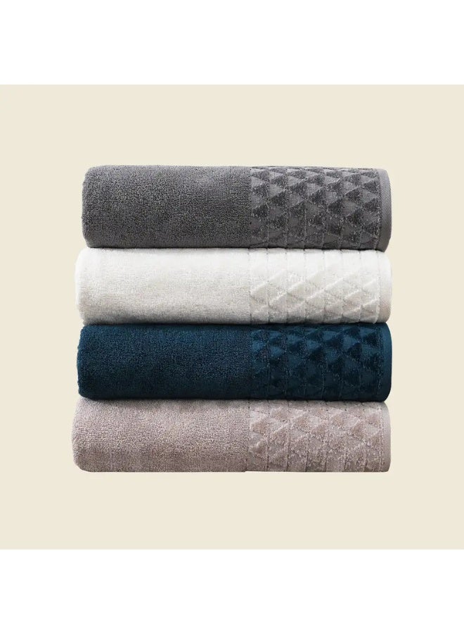 Morano Legacy Face Towels Set of 4 100% 50x90 Cm Cotton Soft Absorbent Bathroom Towels,  Triangular Design Pattern, Quick Dry Washcloths Premium Fabric Comfortable Face and Hand Towel Set - Image 2