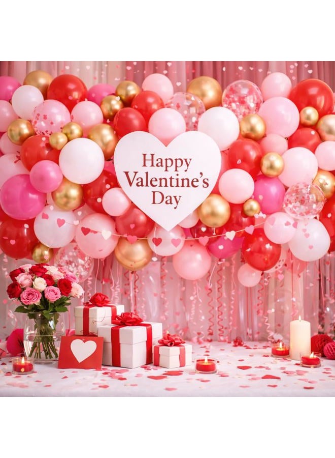 Beaumode Valentine's Day Balloon Arch Kit Red Pink Rose Heart Lips Foil Balloons 142pcs for Galentine's Day I Love You Engagement Valentine's Themed Party Backdrop Decorations (Red Pink Rose) - Image 4