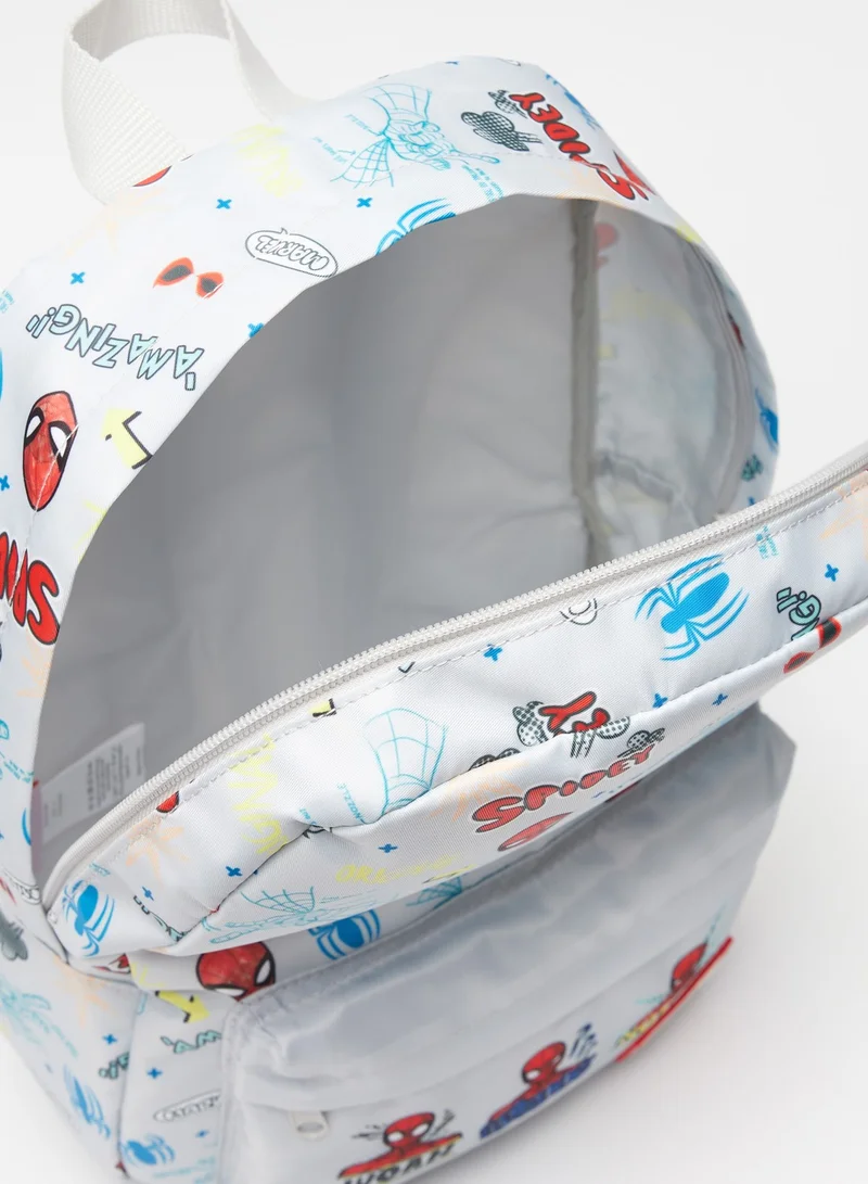 MARVEL Spider-Man Print Backpack with Adjustable Strap and Zip Closure