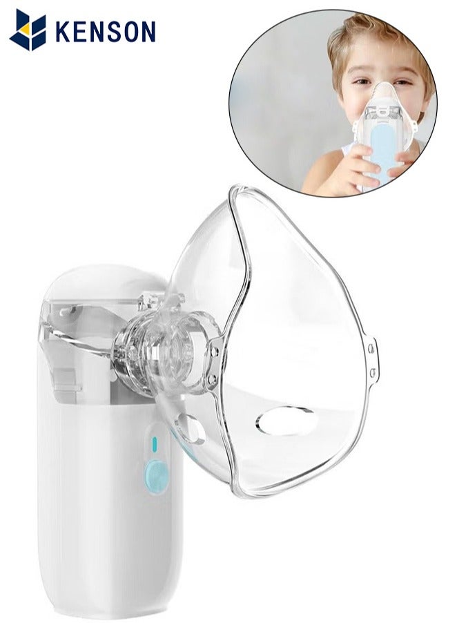 KENSON Ultrasonic Mesh Nebulizer for children Men Women Mini Handheld Portable Steam Humidifier for home and travel White  - Image 1