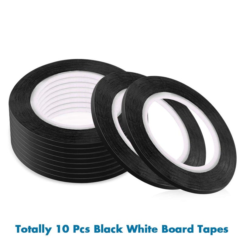 cridoz 10 Rolls 1/8 Pinstripe Tape Dry Erase Board Tape Whiteboard Thin Tape Lines Pinstriping Graphic Chart Line Grid Marking Tape, 108 Feet Per Roll - Image 2