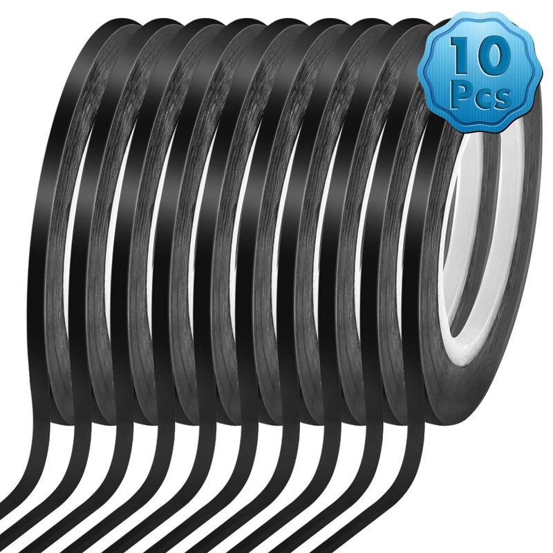 cridoz 10 Rolls 1/8 Pinstripe Tape Dry Erase Board Tape Whiteboard Thin Tape Lines Pinstriping Graphic Chart Line Grid Marking Tape, 108 Feet Per Roll - Image 1