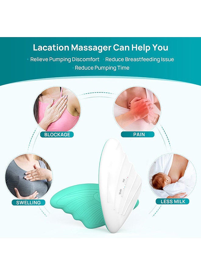 Generic - Warming Lactation Massager Soft Silicone Electric Breast Massager for Breastfeeding 6 Vibration Modes + 3 Levels Warming Modes for Clogged Ducts Improved Postpartum Milk Flow - Image 1