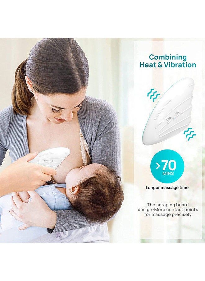 Generic - Warming Lactation Massager Soft Silicone Electric Breast Massager for Breastfeeding 6 Vibration Modes + 3 Levels Warming Modes for Clogged Ducts Improved Postpartum Milk Flow - Image 1