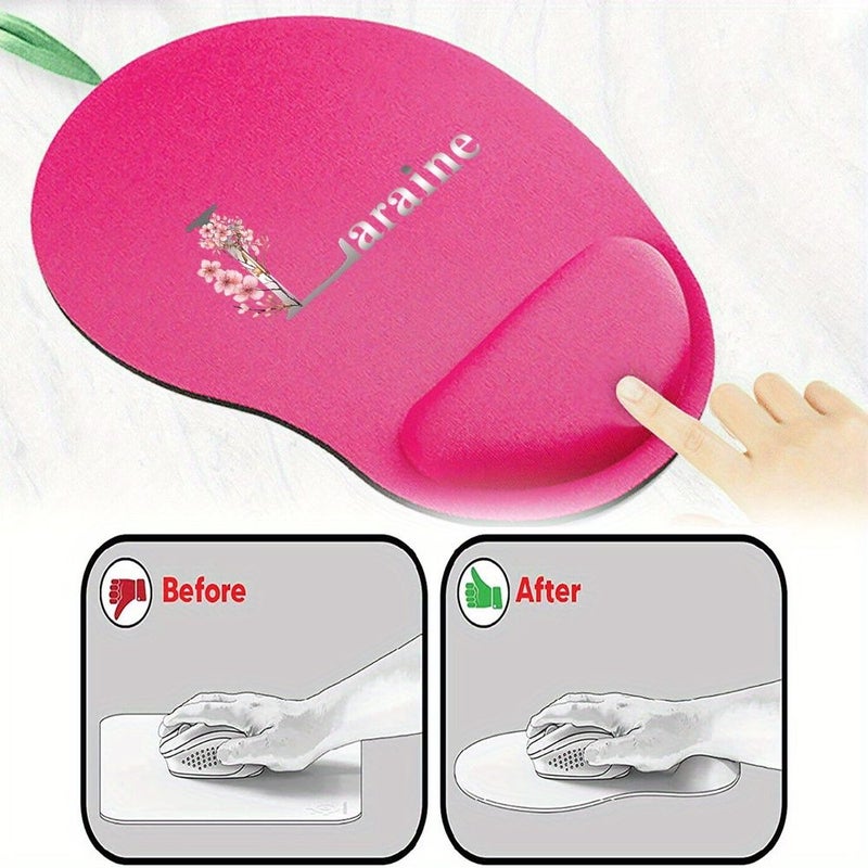 Personalized Custom Name Mouse Pad With Comfortable Wrist Support For Gaming And Office Wear Resistant Desk Mat For Laptop And PC Computer O Style - Image 2