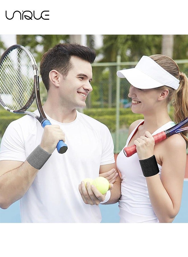 3 pairs of sports wrists， Wrist Sweatbands Tennis Wrist Bands Absorbent Sweat Band for Men and Women, Breathable Cotton Sweatbands for Working Out, Football, Basketball, Running Athletic Sports