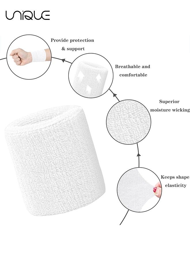 3 pairs of sports wrists， Wrist Sweatbands Tennis Wrist Bands Absorbent Sweat Band for Men and Women, Breathable Cotton Sweatbands for Working Out, Football, Basketball, Running Athletic Sports