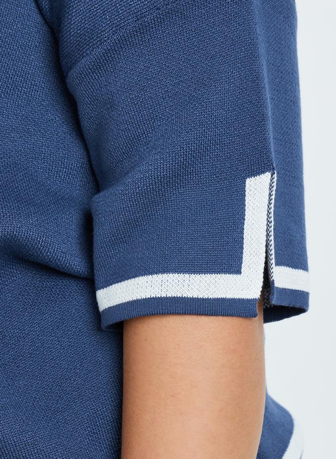 Styli Plus Size Navy Blue Short Sleeve Top - Image 4