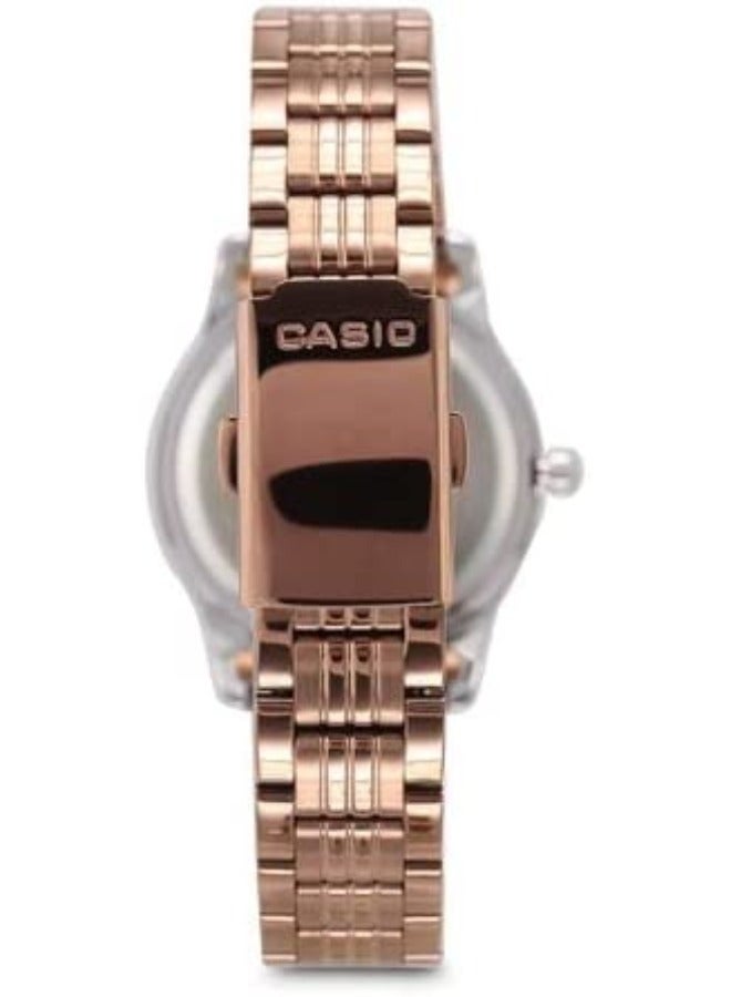 CASIO Women's Water Resistant Stainless Steel Analog Wrist Watch LTP-1358R-2AV Rose Gold - Image 3