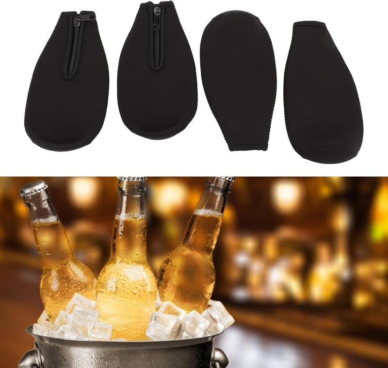 4pcs Beer Bottle Sleeve, Thick Neoprene Non Slip Insulated Bottle Holder Beer Cooler Sleeve for Summer Parties Supplies - Image 5