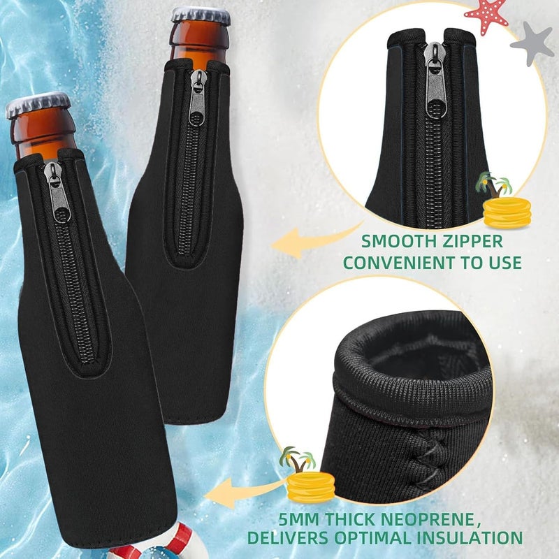 4pcs Beer Bottle Sleeve, Thick Neoprene Non Slip Insulated Bottle Holder Beer Cooler Sleeve for Summer Parties Supplies - Image 2