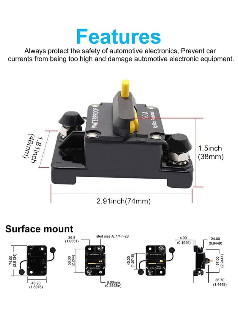 50 AMP Car Inline Circuit DC Breaker 12V,12V-48V 50A Car Audio Inline Circuit Breaker Fuse Holder with Manual Reset, Auto Circuit Breaker Fuse Holder for Car Audio Solar Inverter System Protection  - Image 2