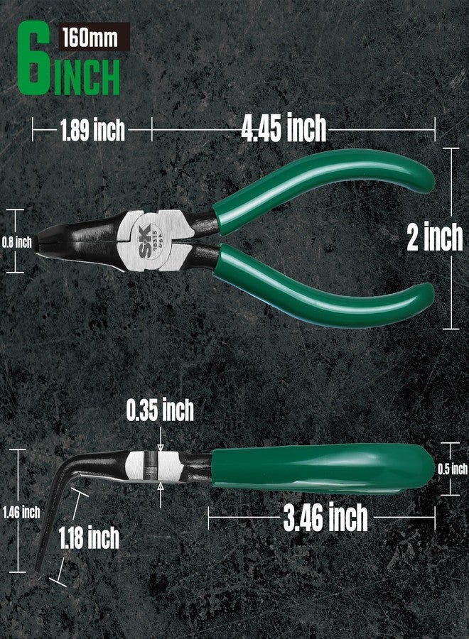 SK Tools USA 6-Inch Bent Chain Nose Pliers, Long Needle Nose Pliers, High Carbon Steel, Anti-Slip Padded Handle for Comfortable Grip - Image 3