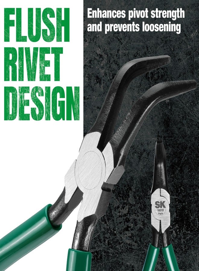 SK Tools USA 6-Inch Bent Chain Nose Pliers, Long Needle Nose Pliers, High Carbon Steel, Anti-Slip Padded Handle for Comfortable Grip - Image 5