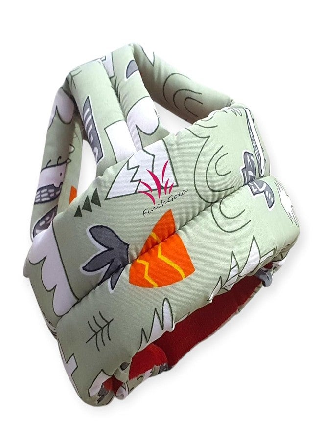 FinchGold Baby Safety Helmet, Head Protector for Toddlers, 6-24 Months, Multi-Print Design (Lime Green) - Image 1