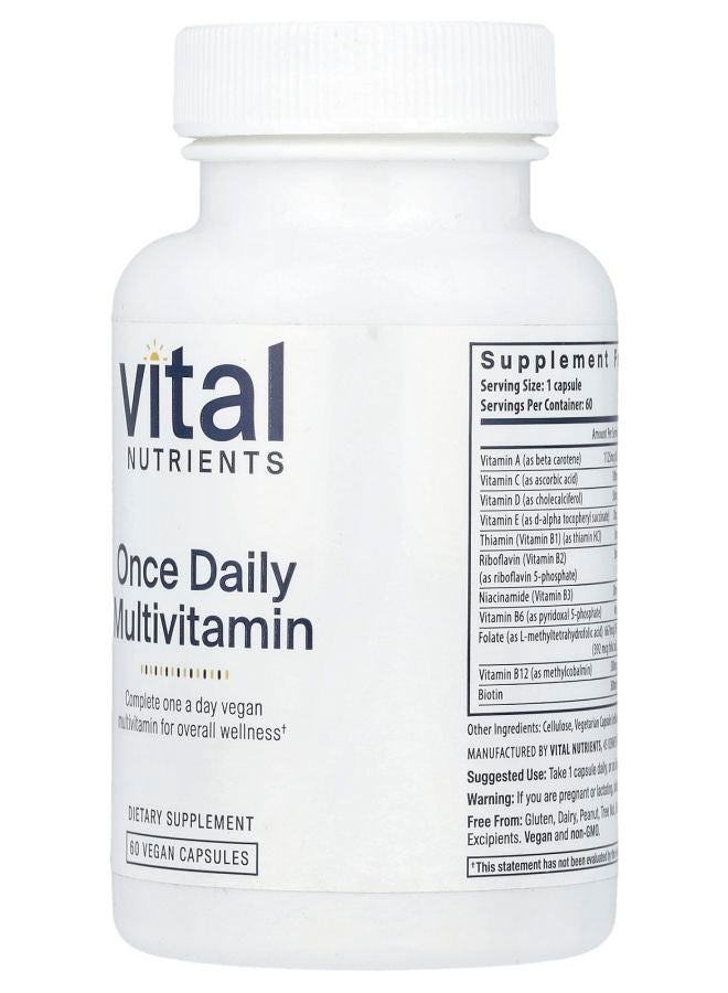 Vital Nutrients Once Daily Multivitamin 60 Vegan Capsules - Image 2