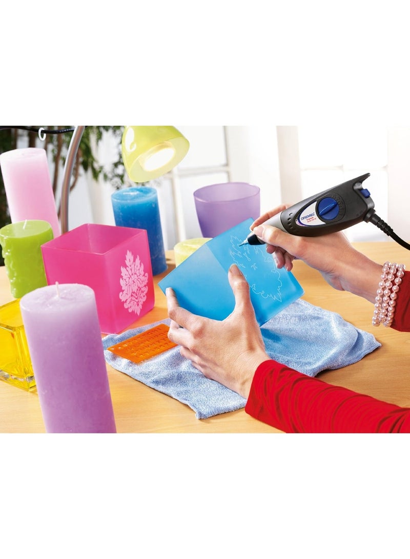 Dremel 290 Engraver - Compact Engraving Pen Tool with 3 Engraving Tips and 4 Craft Stencils for Engraving Wood, Metal, Ceramics, Plastic, Leather - Image 3