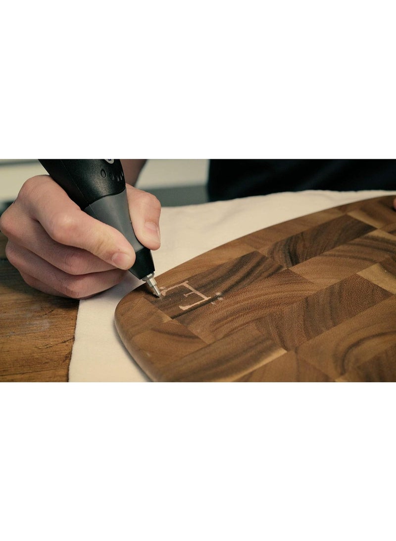 Dremel 290 Engraver - Compact Engraving Pen Tool with 3 Engraving Tips and 4 Craft Stencils for Engraving Wood, Metal, Ceramics, Plastic, Leather - Image 5